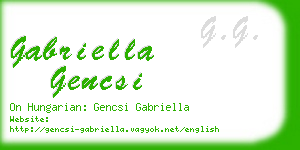 gabriella gencsi business card